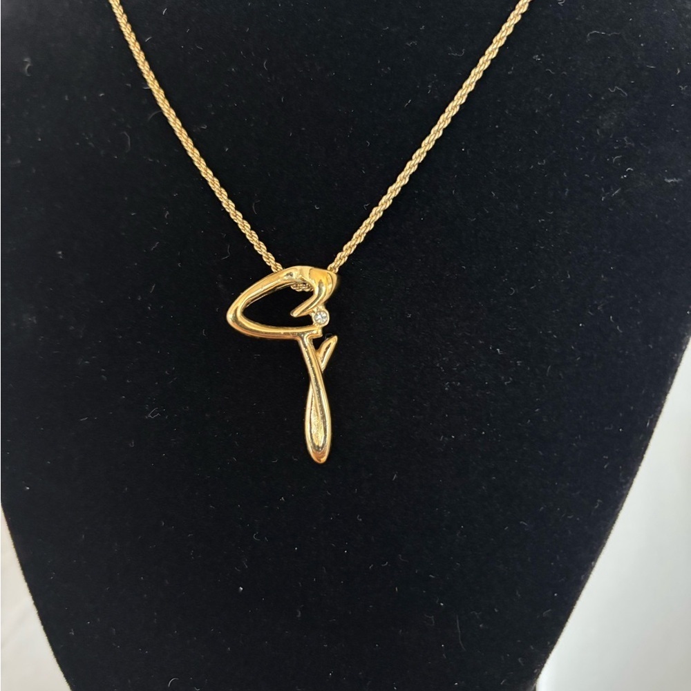 GIVENCHY Gold “G” with Rhinestone on Rope Chain - Picture 6 of 11